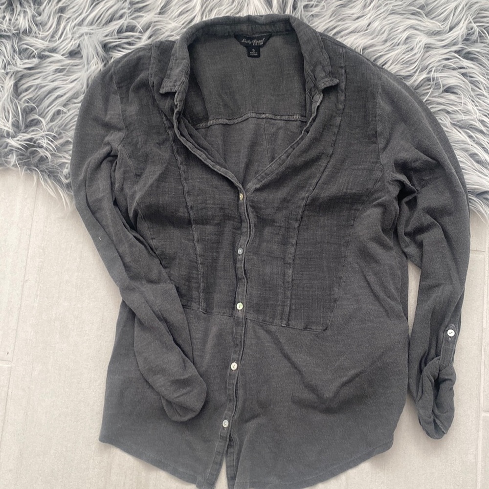 Luck Brand Button Collar Top Blouse
